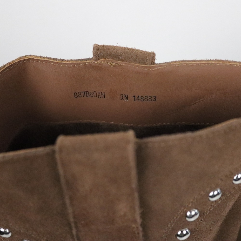 Anthropologie Bibi Lou Suede Studded Harness Western Boots EU 37 US 6 - 6.5 - Picture 7 of 10